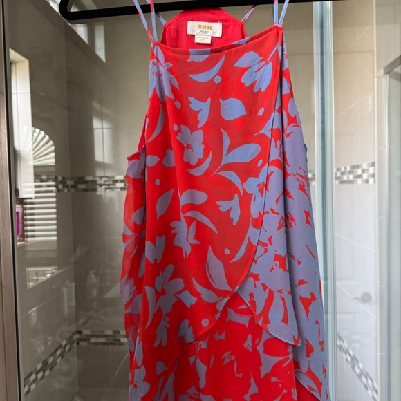Maeve by Anthropologie St. Lucia top-size medium-red/slate blue - Picture 1 of 5